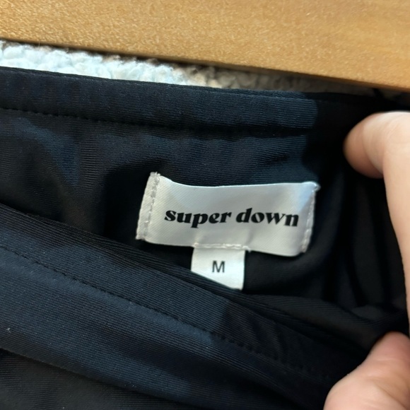 Revolve Super Down Black Nylon Micro Mini Skirt - Picture 3 of 7